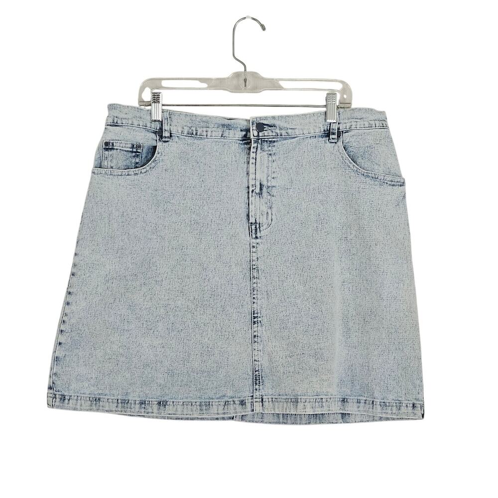 SALE Diane Gilman DG2 Acid Washed Denim Mini Skirt Sz 14